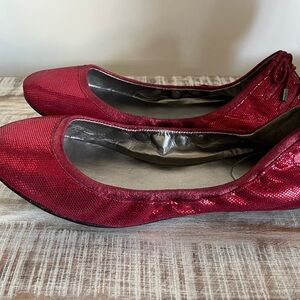 Cole Haan Air Bacara Red Sparkle Women's Ballet Flats Slip-On